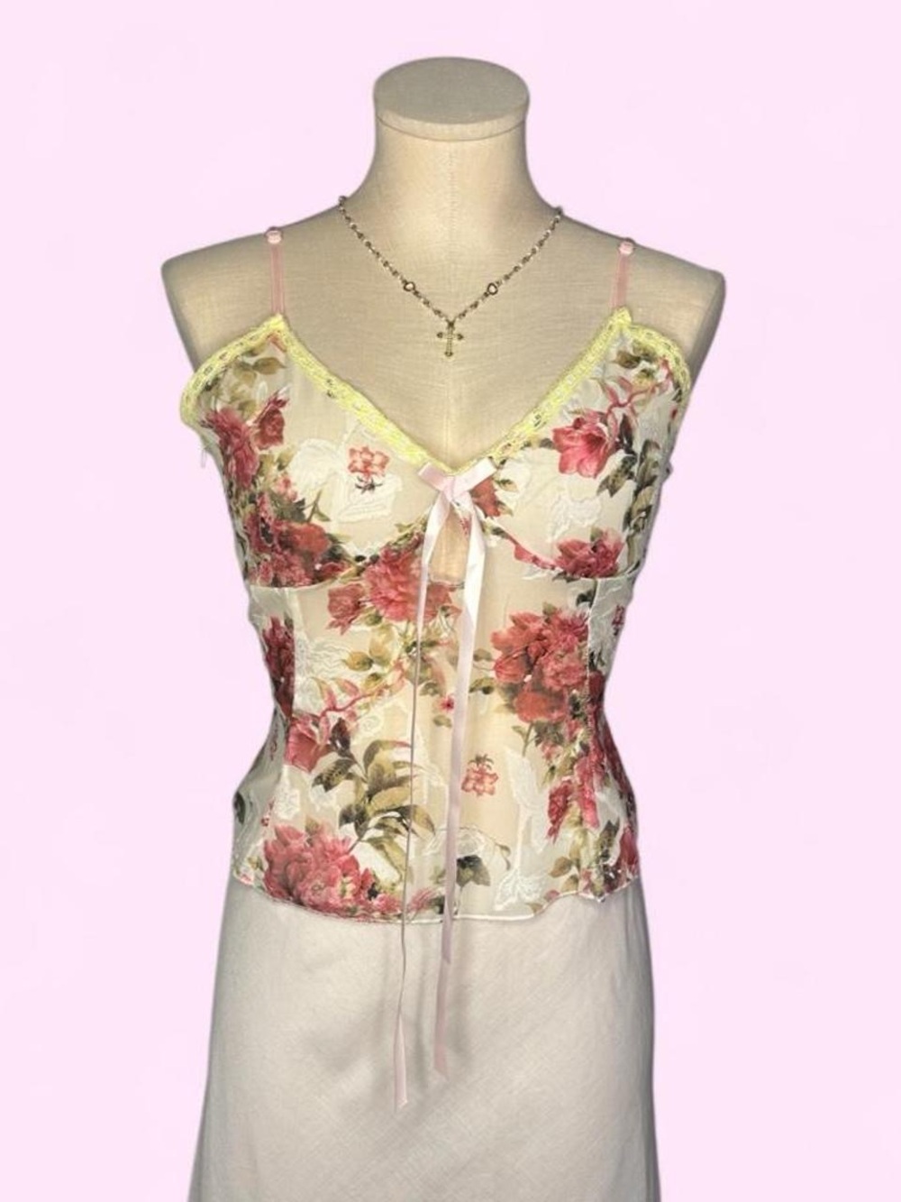 Floral Lace-Trimmed Cami Women’s S